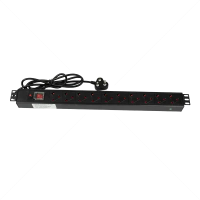 Cabinet 1.5U PDU 19″ 10-Way 16A SA Outlet incl On/Off Switch