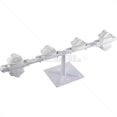 Fence Pole – 6Line Low Profile White